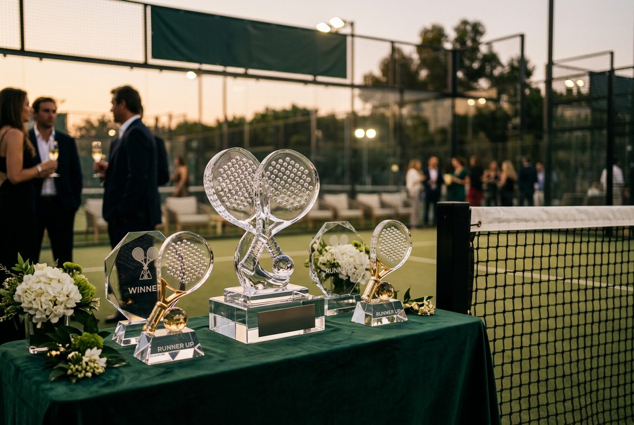 Ceremonia de podio y entrega de trofeos de pádel